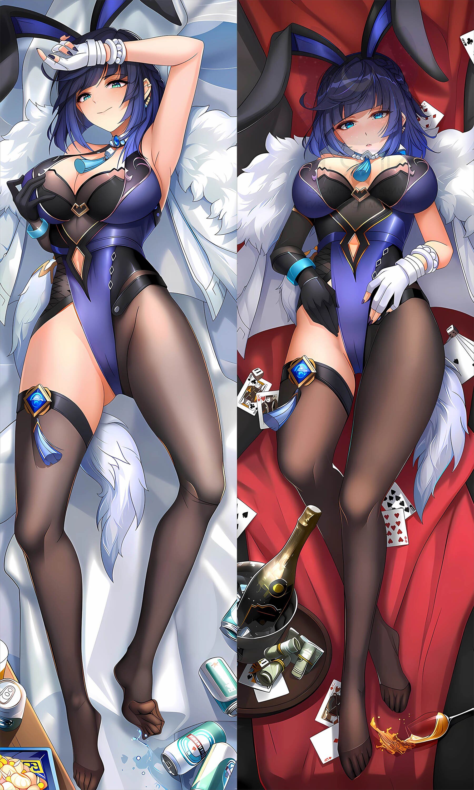 Наволочка дакимакура Е Лань из игры "Геншин Импакт" вариант 3 / Dakimakura Yelan Genshin Impact, 100x30см